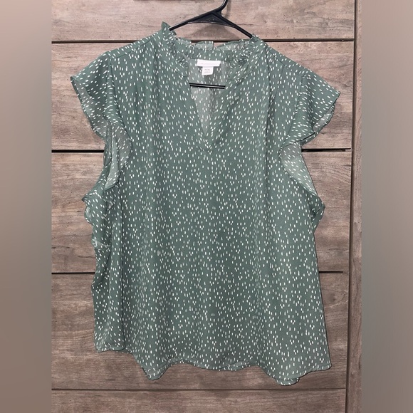 Petite XXL Green Dress Shirt - Picture 2 of 8